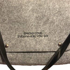 Gray Felt Messenger Bag